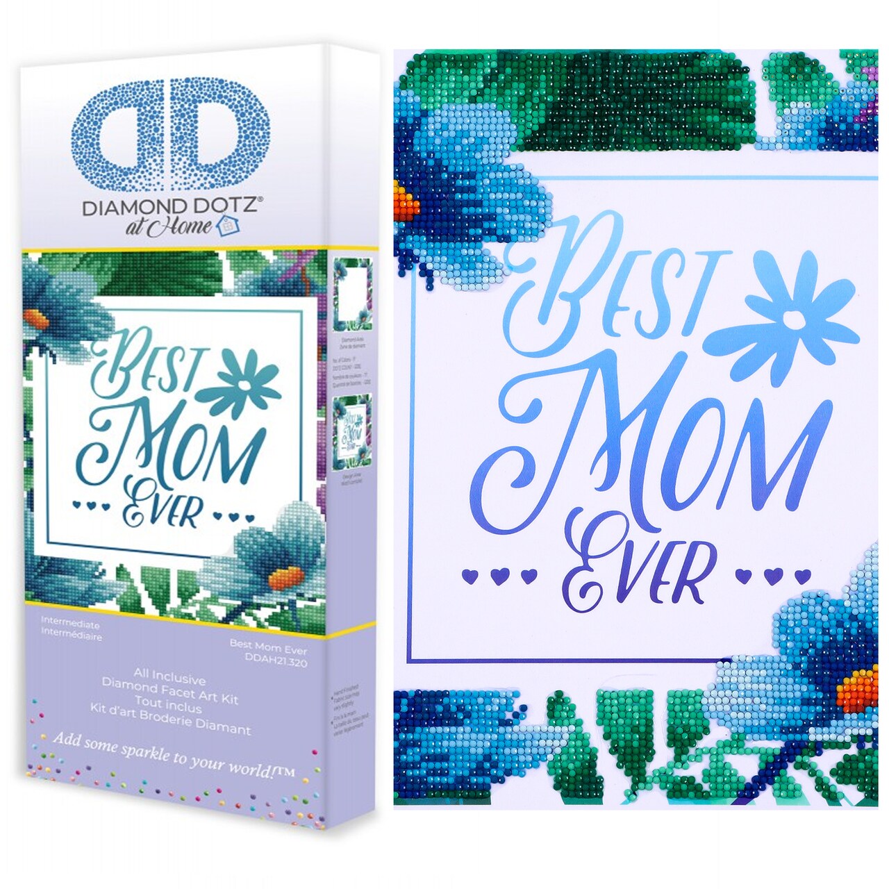 Diamond Dotz at Home Best Mom Ever Diamond Painting Kits for Adults - Diamond Art Kits a Relaxing Creative Craft Kit with Dotz Gems 12x12